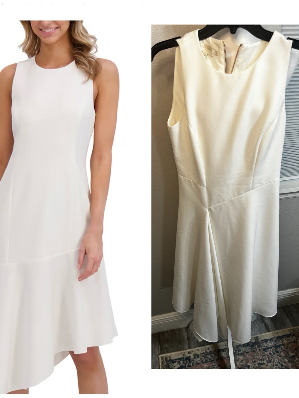Ted Baker London ASYMMETRIC MIDI
DRESS White 2 4-6 Small